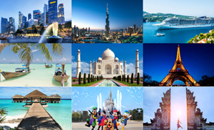 Singapore, Dubai, Thailand, Eiffel Tower
, Cruise Ship, Bali, India, Disneyland Park, Maldives